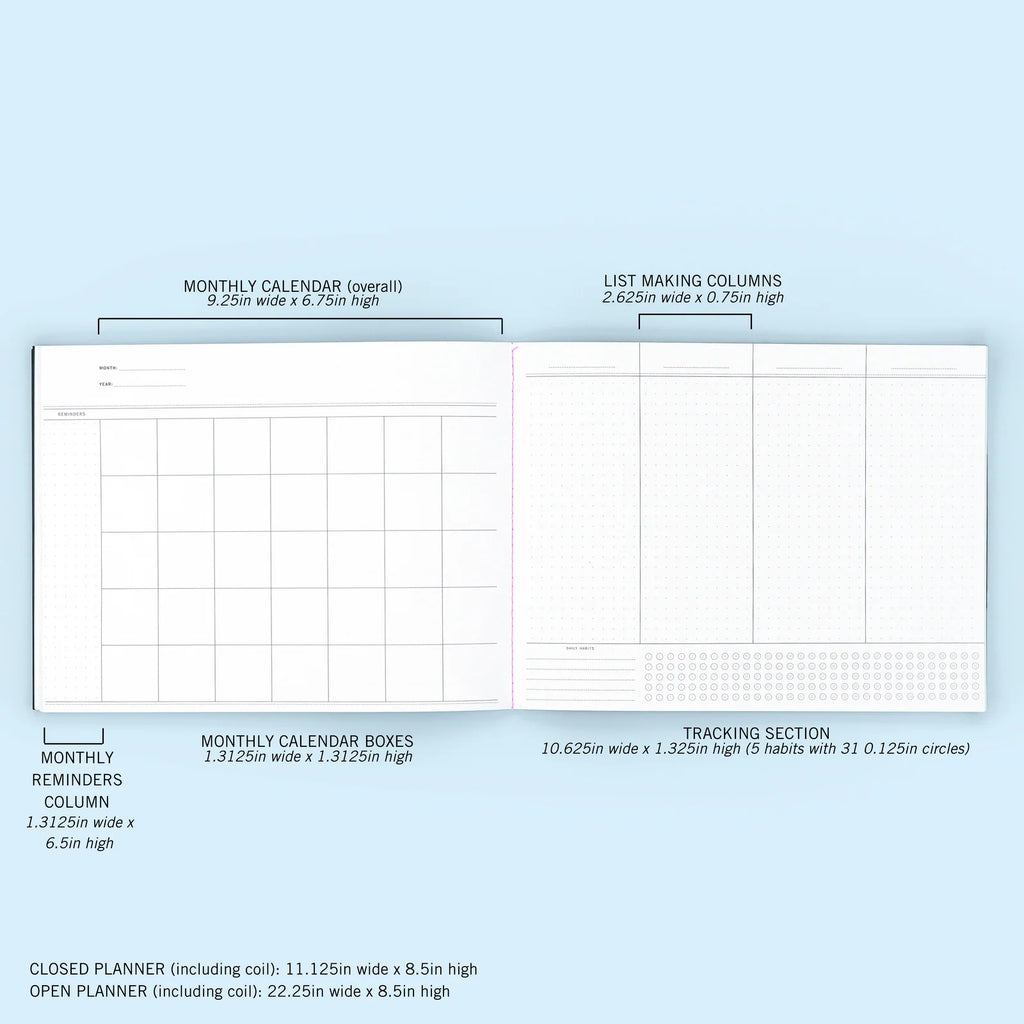 Undated Project Planner with Flexible Category Sections for Organizing Work Projects and Long-Term Goals