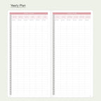 Undated Weekly Planner Notebook with Hard Cover, Monthly Calendars, Grid Notes, Dual Bookmarks and Expandable Pocket