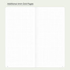 Undated Weekly Planner Notebook with Hard Cover, Monthly Calendars, Grid Notes, Dual Bookmarks and Expandable Pocket