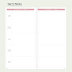 Undated Weekly Planner Notebook with Hard Cover, Monthly Calendars, Grid Notes, Dual Bookmarks and Expandable Pocket