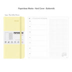 Undated Weekly Planner Notebook with Hard Cover, Monthly Calendars, Grid Notes, Dual Bookmarks and — Buttermilk - New Colour