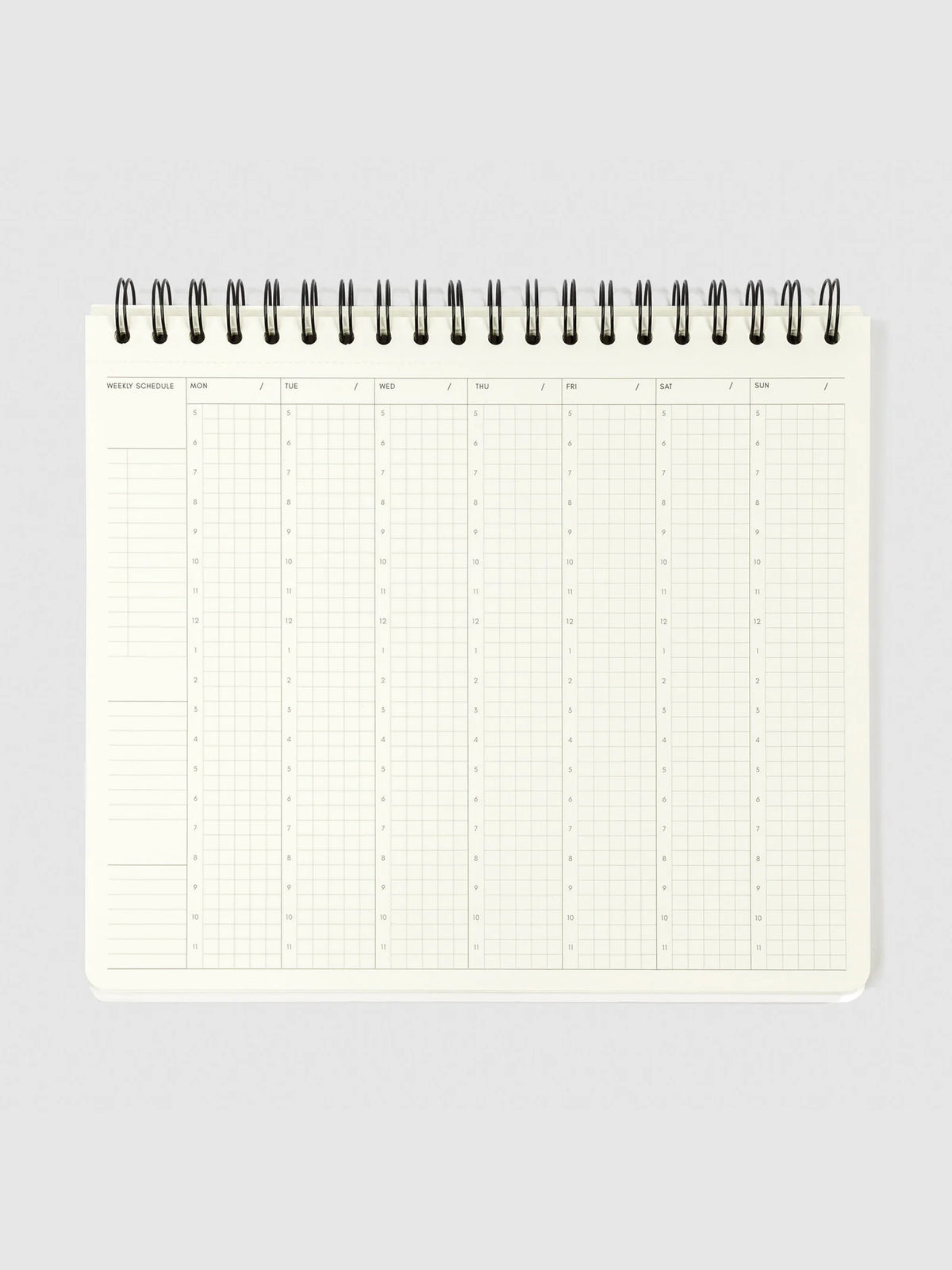 Undated Weekly Time Block Notebook with Monday-Start Schedule, Perforated Pages and Wire-O Binding