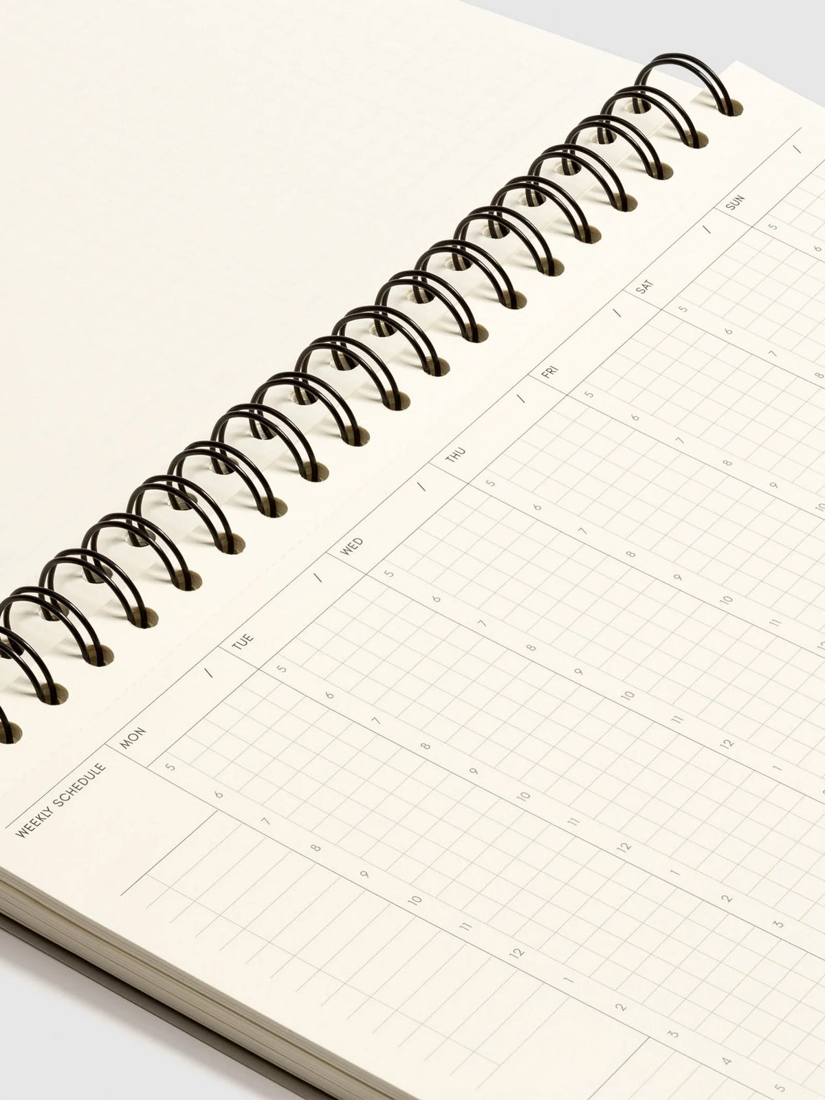 Undated Weekly Time Block Notebook with Monday-Start Schedule, Perforated Pages and Wire-O Binding