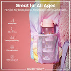 Unicorn Water Bottle in Pink, Leak-Proof Slim Design for School Lunch Boxes and Everyday Outings