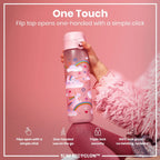 Unicorn Water Bottle in Pink, Leak-Proof Slim Design for School Lunch Boxes and Everyday Outings