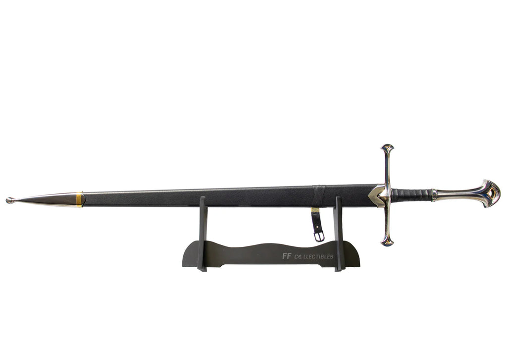 Unsharpened Anduril Collectible Sword in Mirror-Finish 440, COMES WITH SWORD STAND