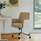 Upholstered Ergonomic Chair with a Foam-and-Coil Cushion and Integrated Lumbar Support, Open Box