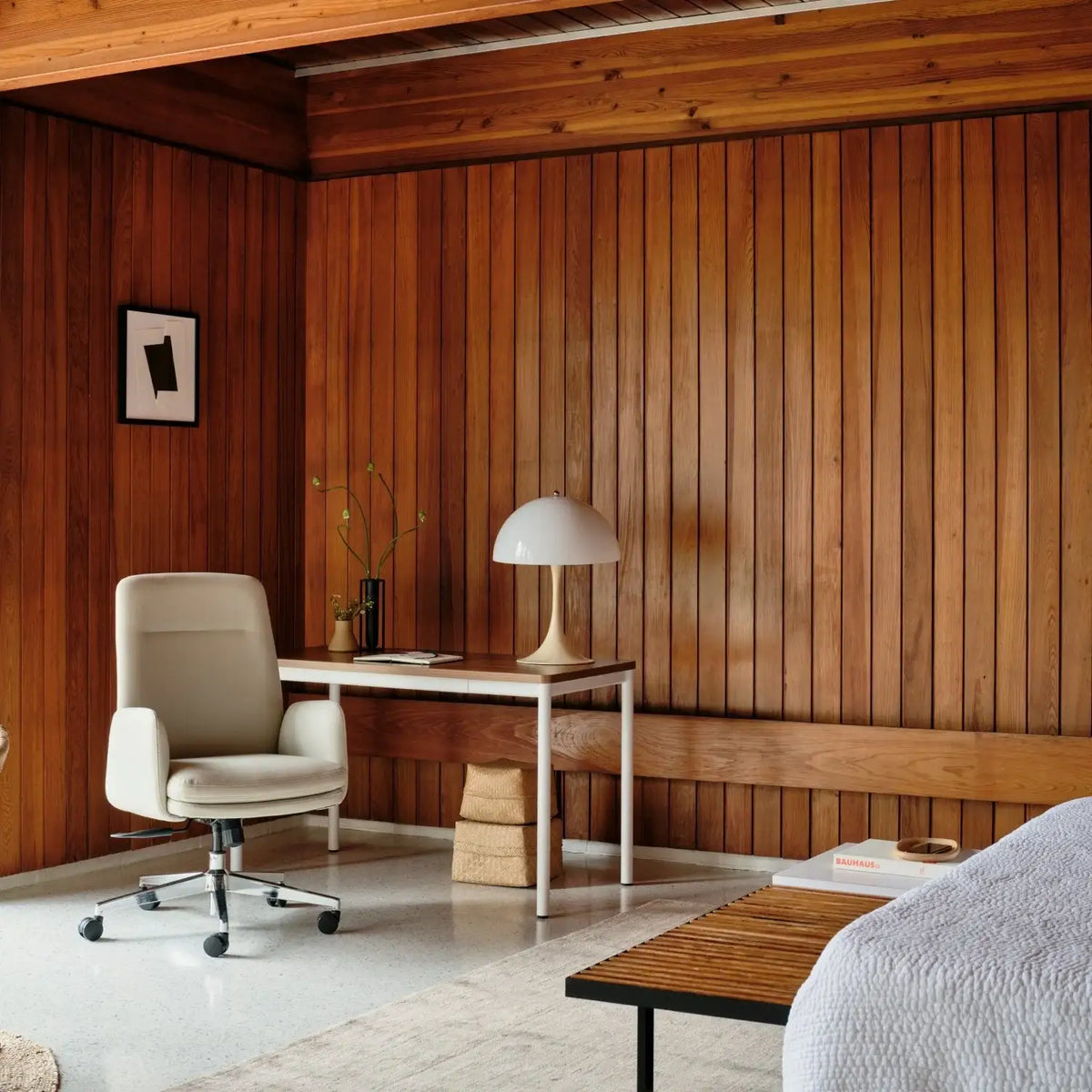 Upholstered Ergonomic Chair with a Foam-and-Coil Cushion and Integrated Lumbar Support, Open Box