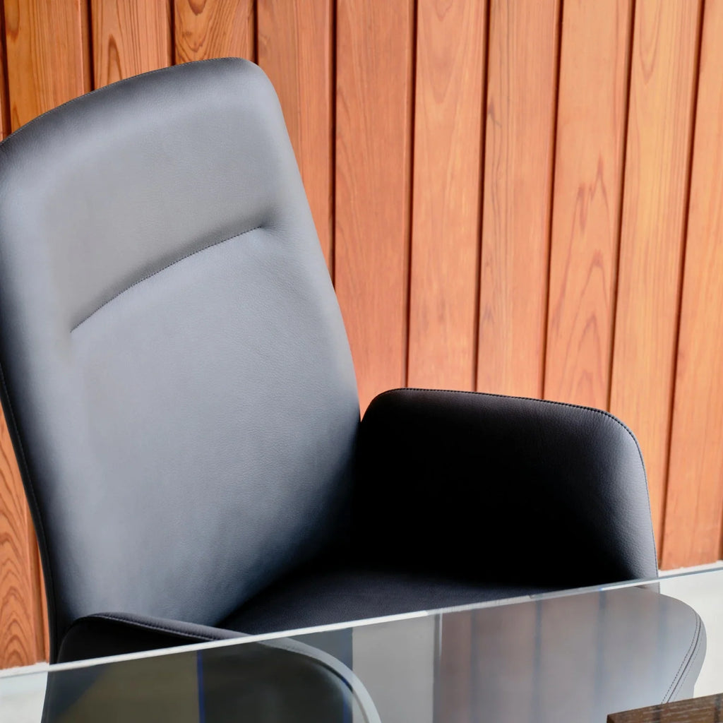 Upholstered Ergonomic Chair with a Foam-and-Coil Cushion and Integrated Lumbar Support, Open Box