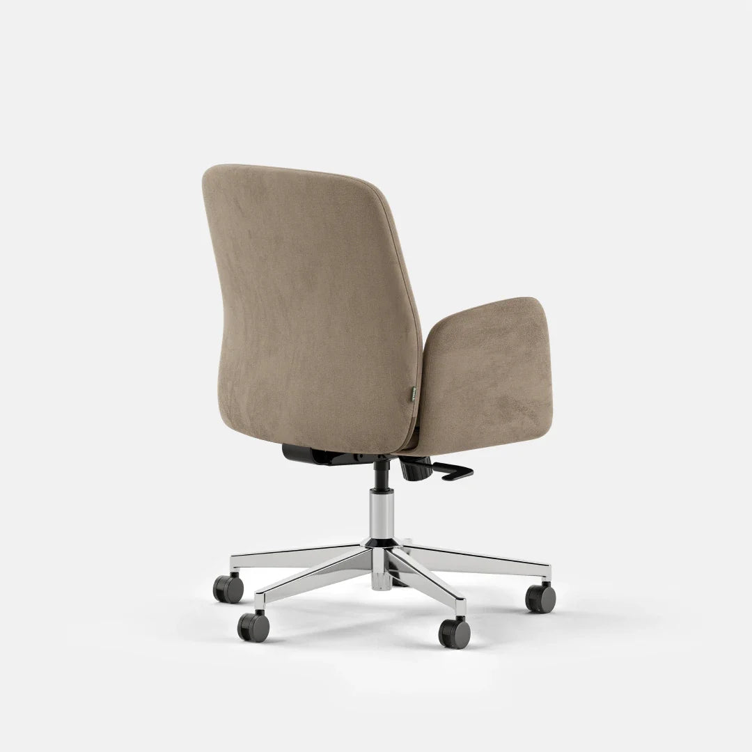 Upholstered Ergonomic Chair with a Foam-and-Coil Cushion and Integrated Lumbar Support, Open Box