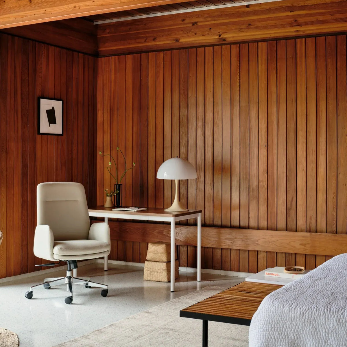 Upholstered Ergonomic Chair with a Foam-and-Coil Cushion and Integrated Lumbar Support, Open Box