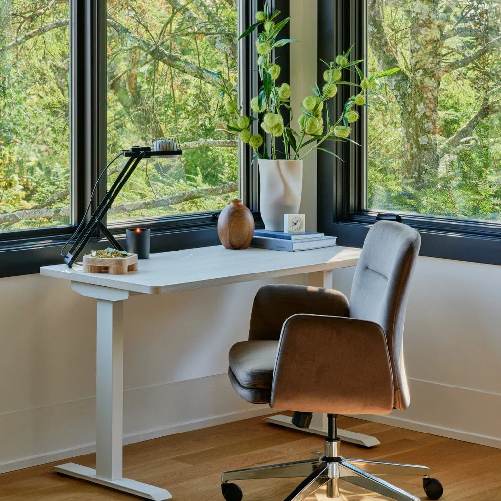 Upholstered Ergonomic Chair with a Foam-and-Coil Cushion and Integrated Lumbar Support, Open Box