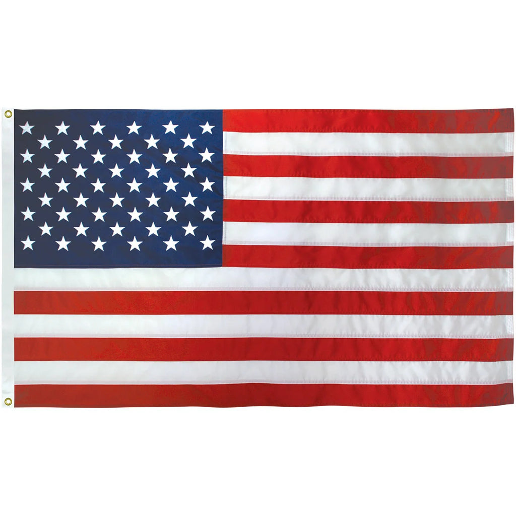 US Flag in 3 x 5 ft Nylon, Handcrafted in Wisconsin from Heavyweight 200-Denier Fabric for Display