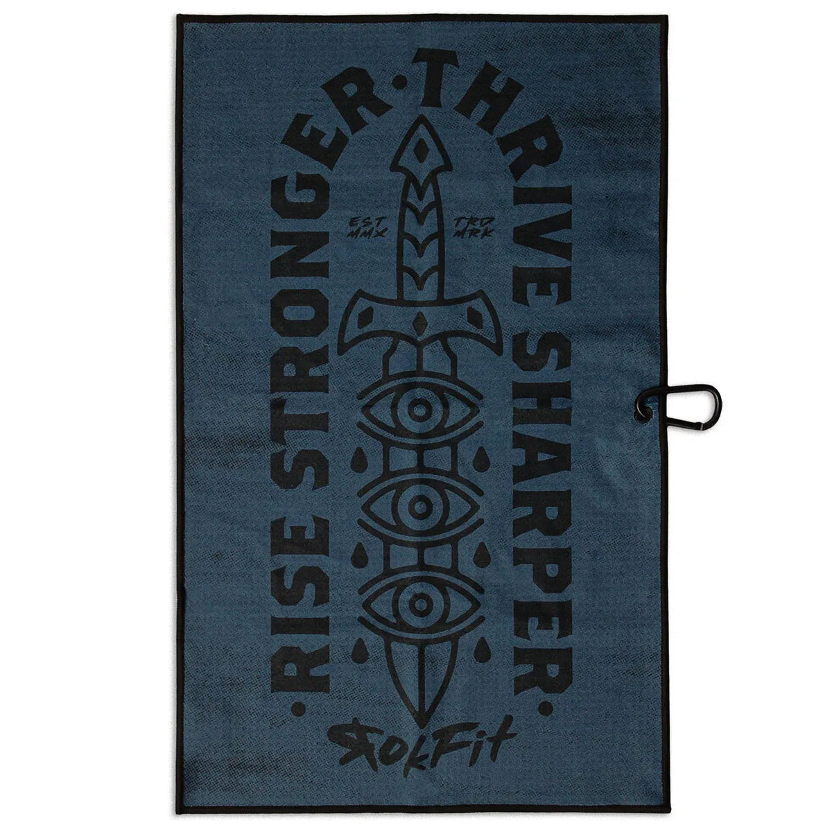 Utility Towel for Gym Workouts, Golf, Hiking and Work with Quick-Dry Waffle Polyester and Carabiner Clip