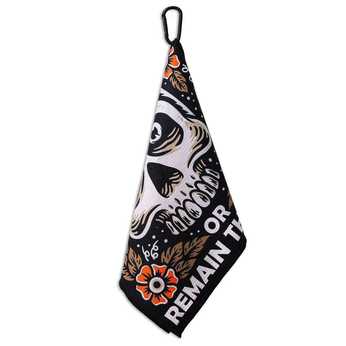 Utility Towel for Workouts and Outdoor Wipe-Downs in Quick-Drying Waffle Polyester with Carabiner