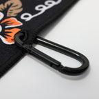Utility Towel for Workouts and Outdoor Wipe-Downs in Quick-Drying Waffle Polyester with Carabiner
