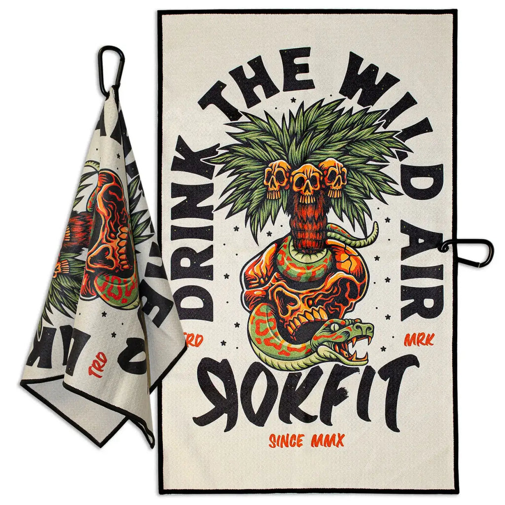 Utility Towel with Waffle-Textured Polyester, Carabiner Clip and Double-Sided Printed Design for Gym, Work and Outdoors