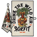 Utility Towel with Waffle-Textured Polyester, Carabiner Clip and Double-Sided Printed Design for Gym, Work and Outdoors