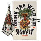 Utility Towel with Waffle-Textured Polyester, Carabiner Clip and Double-Sided Printed Design for Gym, Work and Outdoors