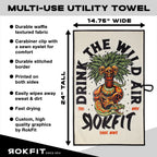 Utility Towel with Waffle-Textured Polyester, Carabiner Clip and Double-Sided Printed Design for Gym, Work and Outdoors