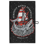 Utility Towel with Waffle-Textured Polyester, Carabiner Clip and Double-Sided Printed Design