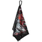 Utility Towel with Waffle-Textured Polyester, Carabiner Clip and Double-Sided Printed Design