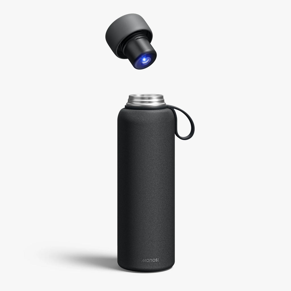 UVC Purifying Stainless Steel Water Bottle with USB-C Charging, Vacuum Insulation and 500 mL or 750 mL Sizes