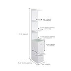 Vanity Storage Column with Display Shelves and Two Large Drawers for Organizing Your Vanity Area