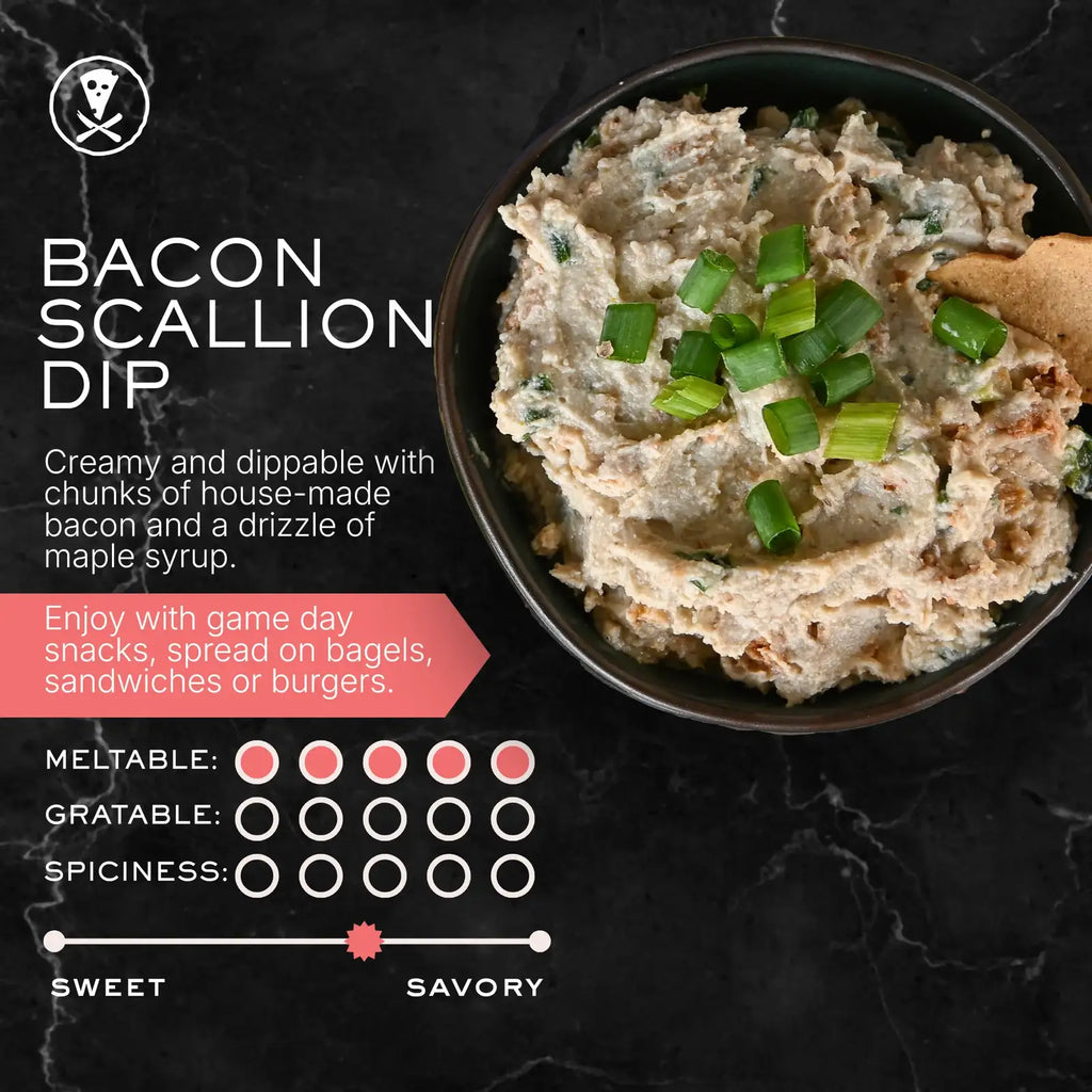 Vegan Bacon Scallion Spread, 7 oz Cashew-Based Cream Cheese Alternative for Bagels, Wraps and Sandwiches