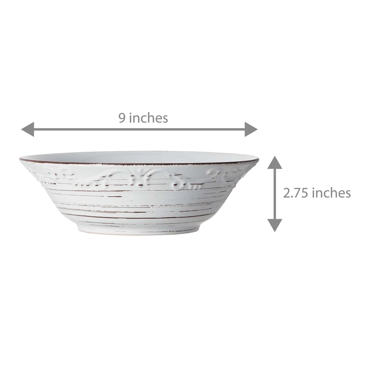 Vegetable Serving Bowl in Trellis White Stoneware