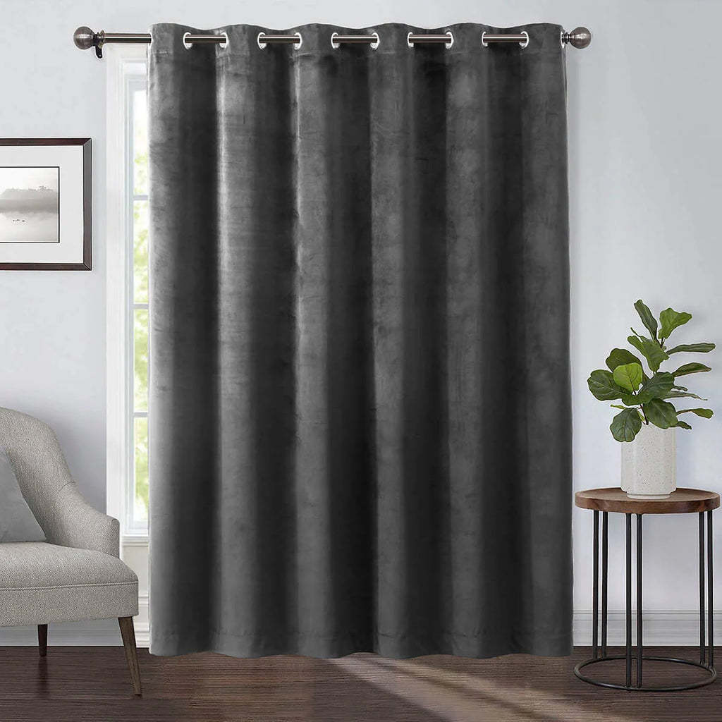 Velvet Curtains with 84-Inch Wide Coverage, Grommet Top, Heavyweight Texture and 63, 8 — 63" / Gray / 84" / Gray / 96" / Gray
