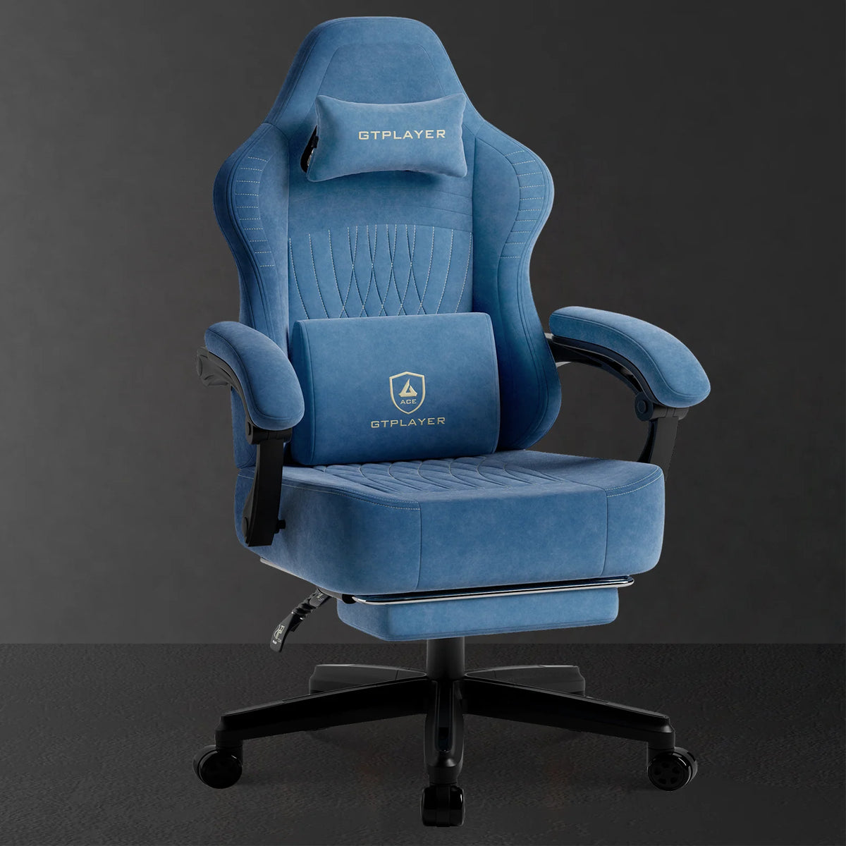 Velvet Gaming Chair, Blue-XL [Non-Audio]
