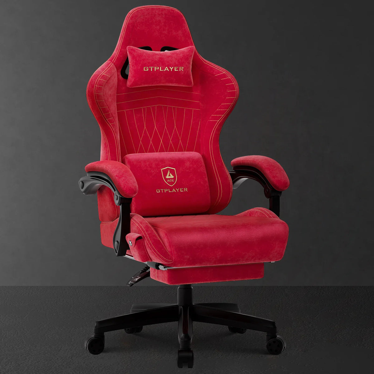 Velvet Gaming Chair, Red