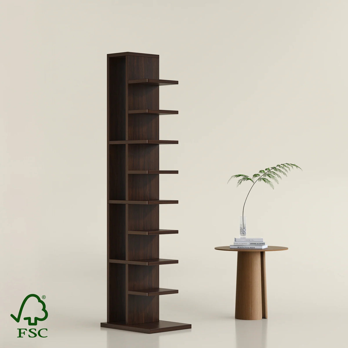 Vertical Storage Rack, Walnut