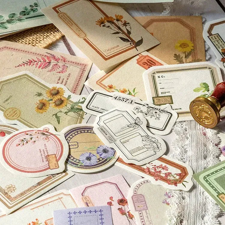 Vintage Scrapbooking Paper Pack, 100 Mixed Themed Sheets for Journals, Layered Collage and Memory Crafts