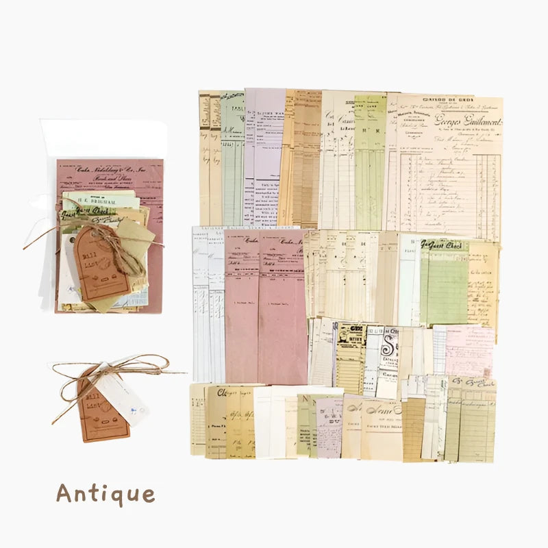 Vintage Scrapbooking Paper Pack, 100 Mixed Themed Sheets for Journals, Layered Collage and Memory Crafts