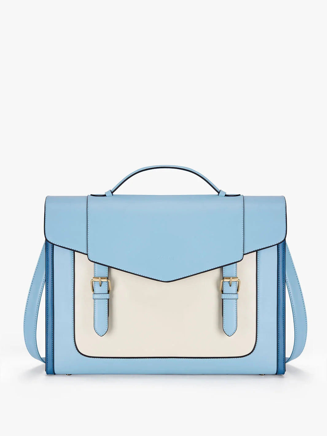 Vintage Vegan Leather Briefcase, Blue