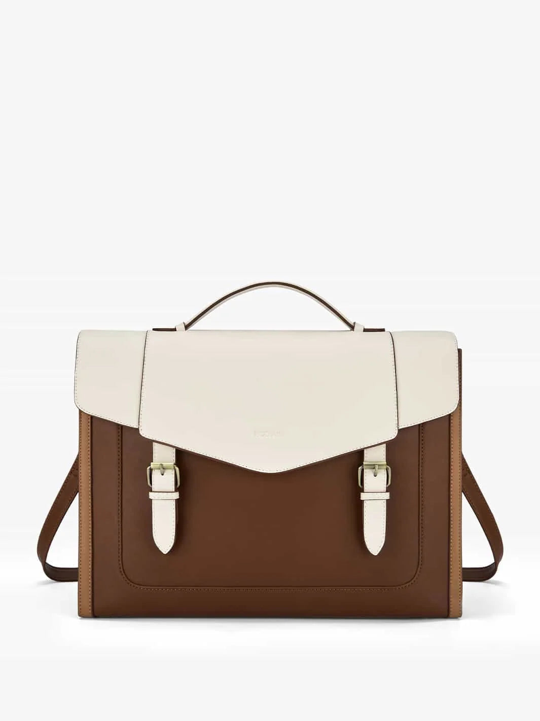 Vintage Vegan Leather Briefcase, Brown