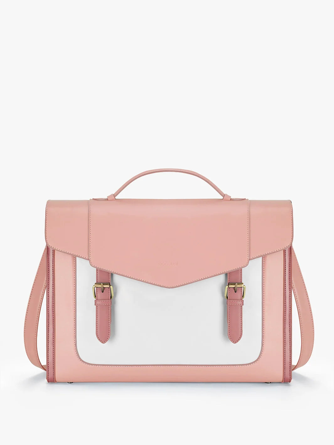 Vintage Vegan Leather Briefcase, Pink