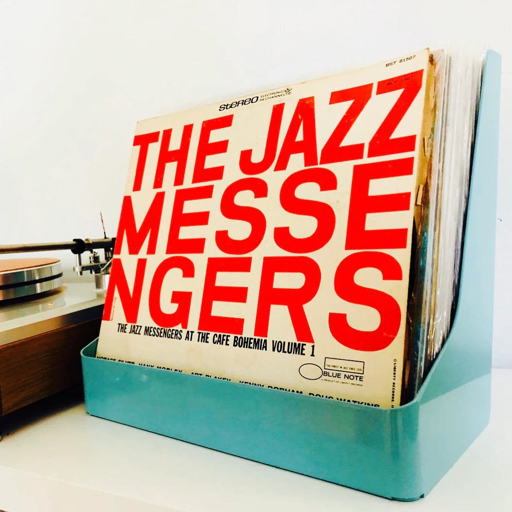 Vinyl Record Holder, Mid-Century Mint (aqua)