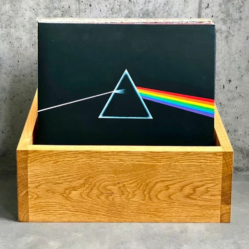 Vinyl Record Storage Box, Oiled Oak