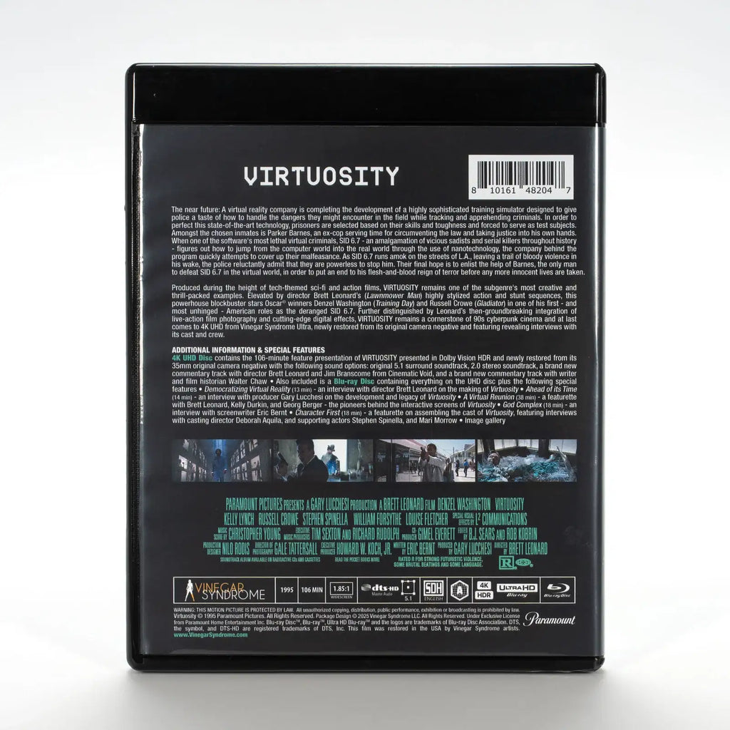 Virtuosity 4K UHD and Region A Blu-ray Deluxe Magnet Box Set with 40-Page Book and Reversible Sleeve
