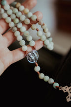 Visitation Rosary Beads for Daily Prayer and Reflection on Mary's Visit to Elizabeth, Featuring an Elegant Crucifix