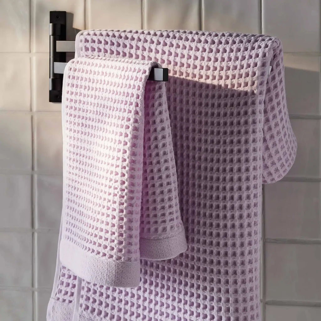 Waffle Bath Towels Set of 2 in 100% Long-Staple Turkish Cotton,