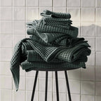 Waffle Bath Towels Set of 2 in 100% Long-Staple Turkish Cotton,