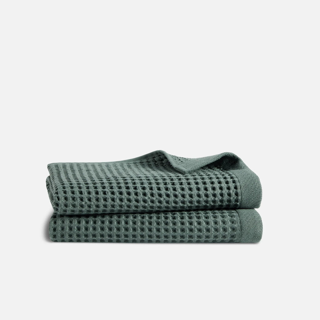 Waffle Bath Towels Set of 2 in 100% Long-Staple Turkish Cotton,