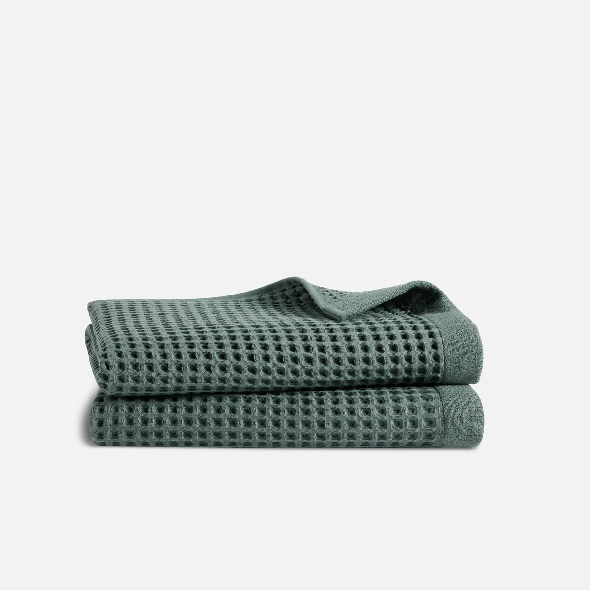Waffle Bath Towels Set of 2 in 100% Long-Staple Turkish Cotton,