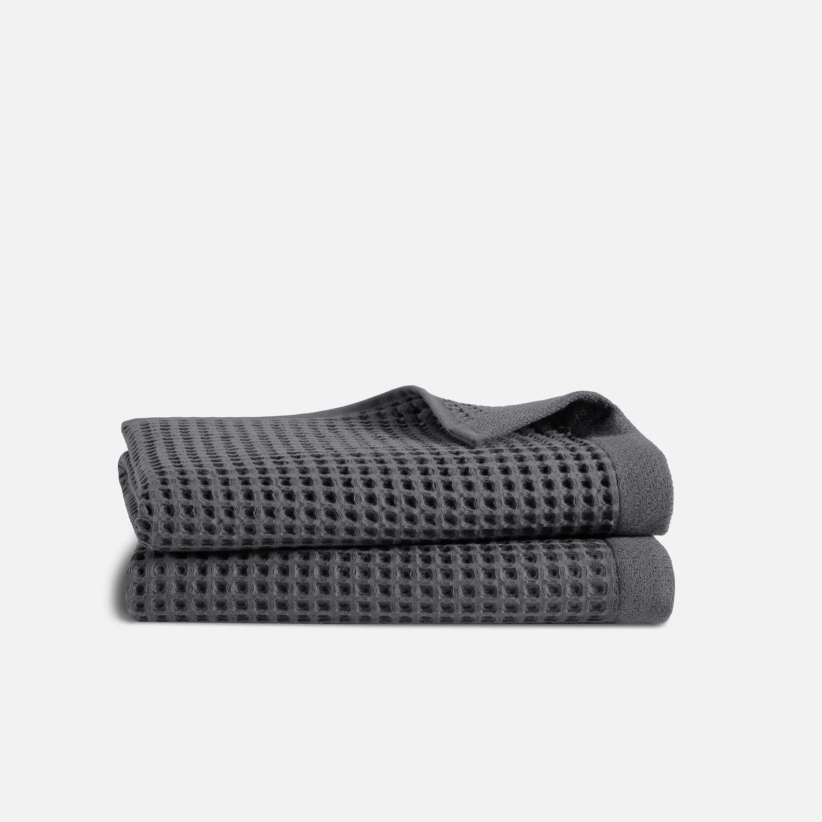 Waffle Bath Towels Set of 2 in 100% Long-Staple Turkish Cotton,