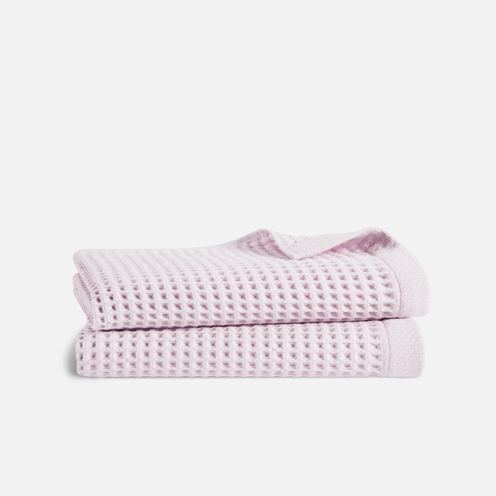 Waffle Bath Towels Set of 2 in 100% Long-Staple Turkish Cotton,