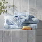 Waffle Bath Towels Set of 2 in 100% Long-Staple Turkish Cotton,